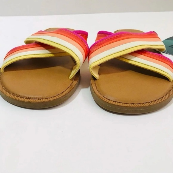 NWT TOMS Viv Persimmon Multi Canvas Sandals - Picture 4 of 9